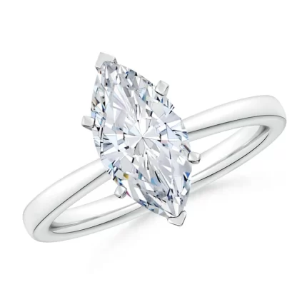 Marquise Natural Tapered Shank Diamond Ring